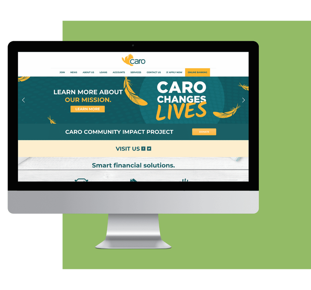 Caro Federal Credit Union website on desktop
